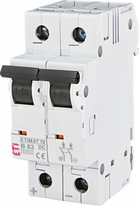 WYŁĄCZNIK NADPRĄDOWY DC ETIMAT 10-DC 2P B63 6KA - ETI - 002128722