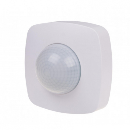 Czujnik ruchu PIR z funkcją obecności, IP-65, sufitowy, 360°, 10A, 230V, biały - F&F - DR-09-IP65