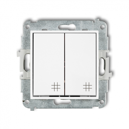 ŁĄCZNIK KRZYŻOWY PODWÓJNY IP 20 10AX 250V~ BIAŁY MINI - KARLIK - MWP-66