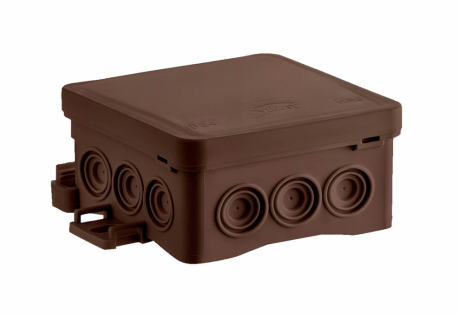 PUSZKA INSTALACYJNA NAŚCIENNA 85X40X85- NS6 BRĄZOWY FASTBOX&HOOK- BEZHALOGENOWA; IP54, UV - SIMET - 35346115