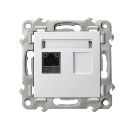 GNIAZDO KOMPUTEROWE POJEDYNCZE RJ45 KAT.5E BIAŁY SZAFIR - OSPEL - GPK-1Z/K/m/00