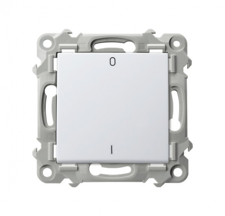 ŁĄCZNIK DWUBIEGUNOWY 10AX 250V ZACISKI AUTOMATYCZNE BIAŁY SZAFIR - OSPEL - ŁP-11Z/m/00