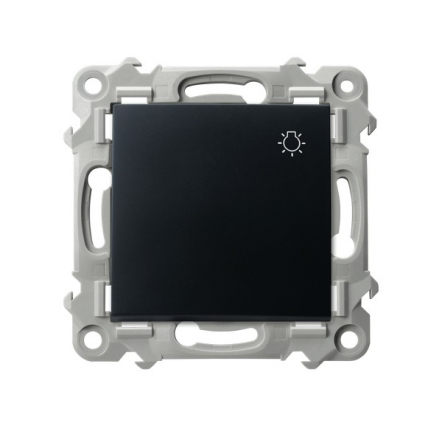 PRZYCISK ZWIERNY ŚWIATŁO 10AX 250V ZACISKI AUTOMATYCZNE CZARNY METALIK SZAFIR - OSPEL - ŁP-5Z/m/33