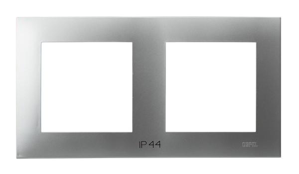 Ramka podwójna do łączników IP-44 - SREBRO SZAFIR - OSPEL - RH-2Z/18
