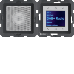 Q.x Radio Touch DAB+ z głośnikiem antracyt aksamit - HAGER - 29806086