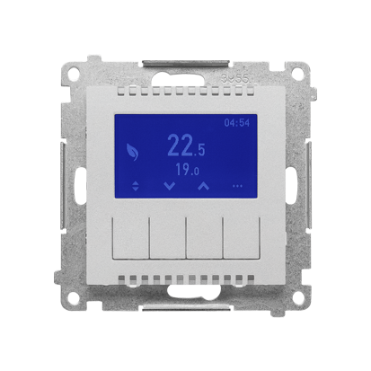 Termostat programowalny z wyświetlaczem (moduł); Aluminium mat Simon 55 - KONTAKT SIMON - TETD1A.01/143