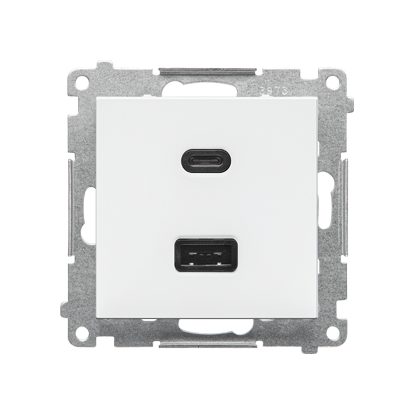 Ładowarka USB typ A+C (moduł); Biały mat Simon 55 - KONTAKT SIMON - TEC2CA.01/111