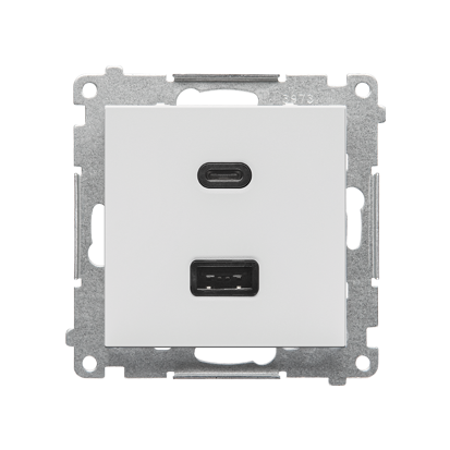 Ładowarka USB typ A+C (moduł); Jasnoszary mat Simon 55 - KONTAKT SIMON - TEC2CA.01/114