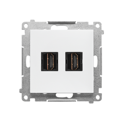 Gniazdo HDMI podwójne (moduł); Biały mat Simon 55 - KONTAKT SIMON - TGHDMI2.01/111