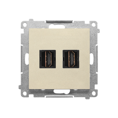 Gniazdo HDMI podwójne (moduł); Szampański mat Simon 55 - KONTAKT SIMON - TGHDMI2.01/144