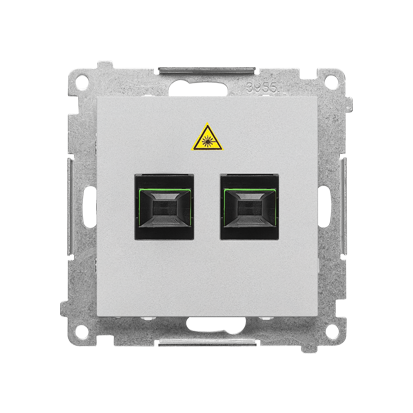 Gniazdo światłowodowe / optyczne podwójne SC/APC (moduł); Aluminium mat Simon 55 - KONTAKT SIMON - TGS2.01/143
