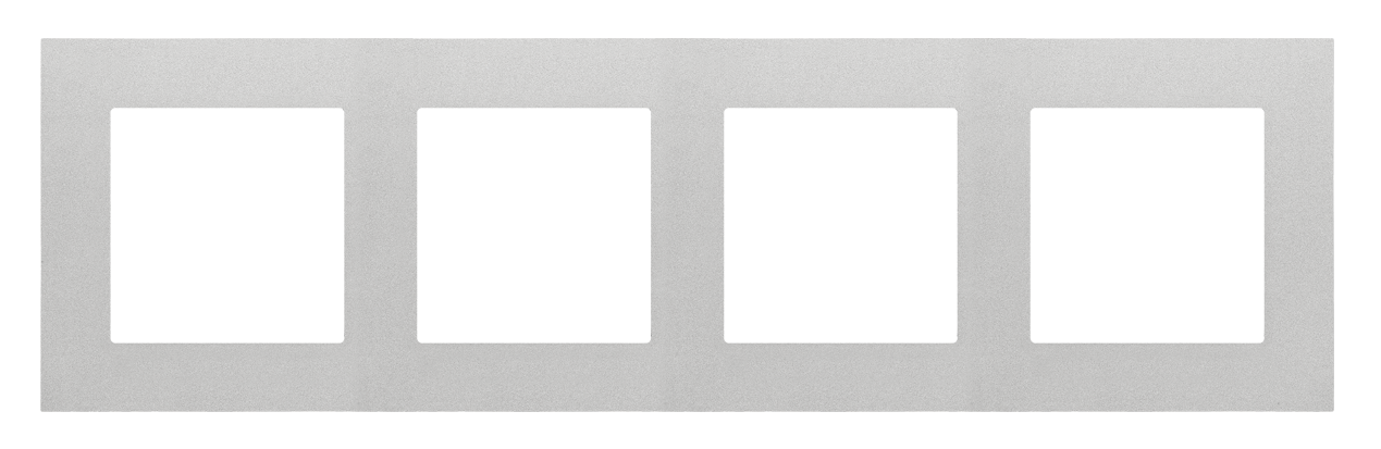 Ramka 4-krotna LINE; Aluminium mat Simon 55 - KONTAKT SIMON - TR4/143
