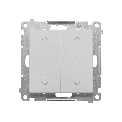 Łącznik/przycisk roletowy podwójny, elektroniczny (moduł); Aluminium mat Simon 55 - KONTAKT SIMON - TEZ2.01/143