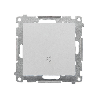 Przycisk „dzwonek” (moduł) 10 AX, 250 V~, szybkozłącza; Aluminium mat Simon 55 - KONTAKT SIMON - TD1.01/143