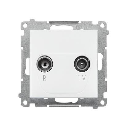 Gniazdo antenowe R-TV zakończeniowe 10 dB do gniazd przelotowych (moduł). 1x Wejście: 5÷862 MHz; Biały mat Simon 55 - KONTAKT SIMON - TAZ.01/111
