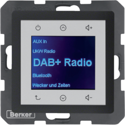 Q.x Radio Touch DAB+, Bluetooth antracyt aksamit - HAGER - 30846086