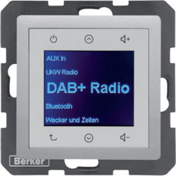 Q.x Radio Touch DAB+, Bluetooth alu aksamit - HAGER - 30846084