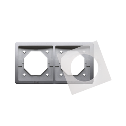 Ramka 2-krotna do wersji bryzgoszczelnej IP44 z kompletem uszczelek; stal inox - KONTAKT SIMON - BMR2B/21