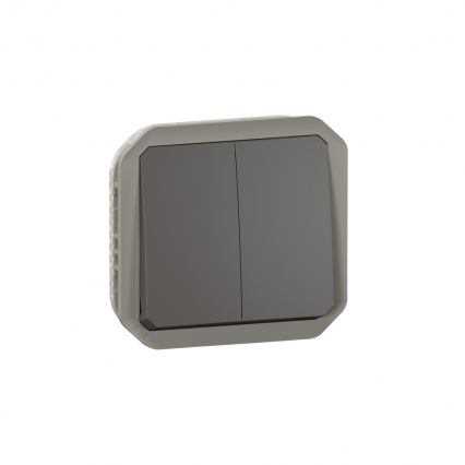ŁĄCZNIK PODWÓJNY/PRZYCISK PODWÓJNY MECHANIZM 10AX - 250 V~ ANTRACYT PLEXO - LEGRAND - 069805L
