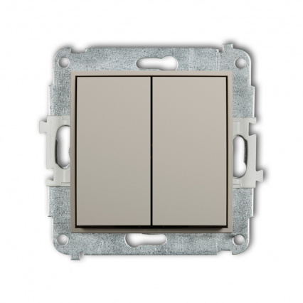 Mechanizm łącznika świecznikowego  podtynkowy IP 20 / IP 44, 10AX 250V~ MINI taupe - KARLIK - 60MWP-2
