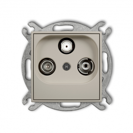 Mechanizm gniazda abonenckiego RTV-SAT końcowego 1,5dB podtynkowy IP 20 MINI taupe - KARLIK - 60MGS