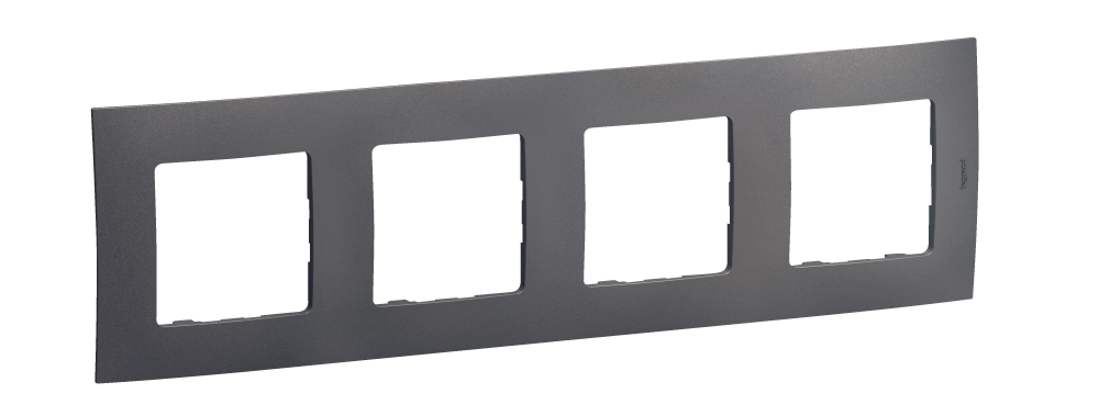 NOWE NILOE - RAMKA CZTEROKROTNA STALOWA (MEDIUM GREY) - LEGRAND - NP114MG