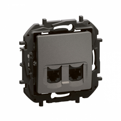 NOWE NILOE - GNIAZDO 2 X RJ45 KAT. 6 STP STALOWE - LEGRAND - NP4333MG
