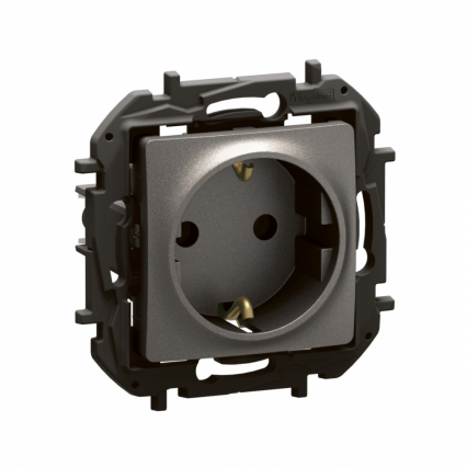 NOWE NILOE - GNIAZDO SCHUKO 2P+Z ZACISKI ŚRUBOWE 16A - 250 V~ STALOWE - LEGRAND - NP3121MG