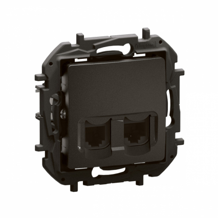 NOWE NILOE - GNIAZDO RJ 11 + RJ 45 KAT. 6 CZARNE - LEGRAND - NP492BK