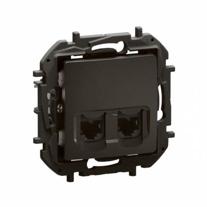 NOWE NILOE - GNIAZDO 2 X RJ45 KAT. 6 FTP CZARNE - LEGRAND - NP4332BK