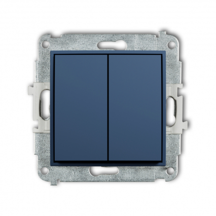Mechanizm łącznika podwójnego krzyżowego (dwa klawisze bez piktogramu) podtynkowy IP 20, 10AX 250V~ MINI navy blue - KARLIK - 64MWP-66.1