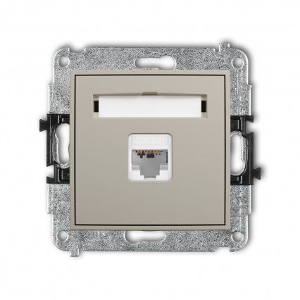 Mechanizm gniazda komputerowego pojedynczego 1xRJ45, kat. 6, 8-stykowy podtynkowy IP 20 MINI taupe - KARLIK - 60MGK-3