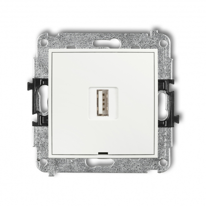 ŁADOWARKA POJEDYŃCZA USB A, 10W MAX 5V, 2A IP 20, 230V~ BIAŁY MINI - KARLIK - MCUSBBO-3
