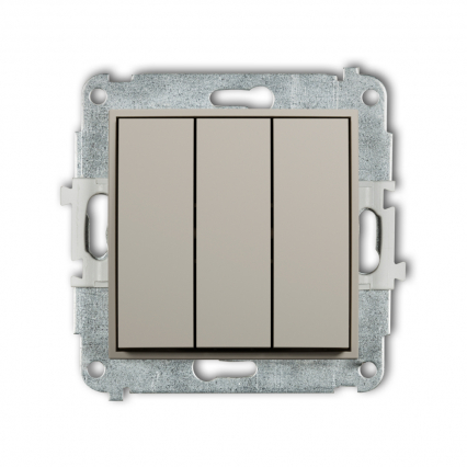 Mechanizm łącznika potrójnego podtynkowy IP 20, 10AX 250V~ ICON taupe - KARLIK - 60IWP-7