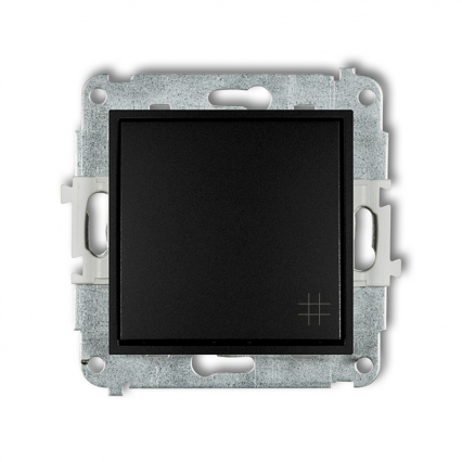 Mechanizm łącznika krzyżowego podtynkowy IP 20 / IP 44, 10AX 250V~ ICON czarny mat - KARLIK - 12IWP-6