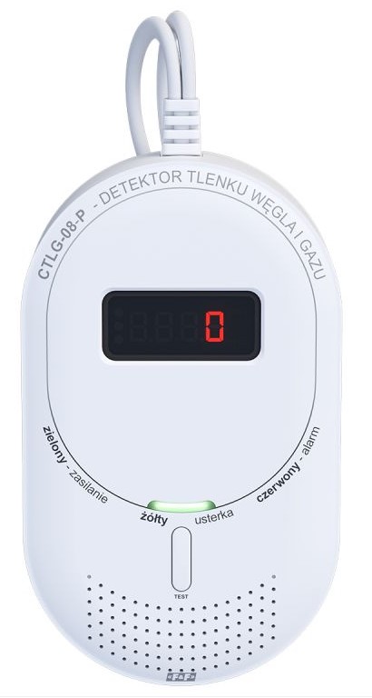 Detektor tlenku węgla i gazu z przekaźnikiem - F&F - CTLG-08-P