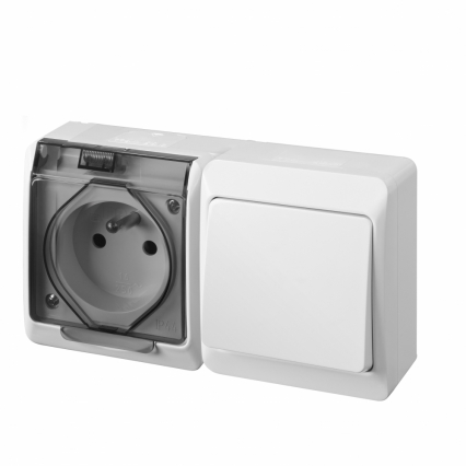 GNIAZDO N/T POJEDYŃCZE Z UZIEMIENIEM D+ ŁĄCZNIK 1-BIEGUNOWY B HERMES - ELEKTRO-PLAST NASIELSK - 0327-11