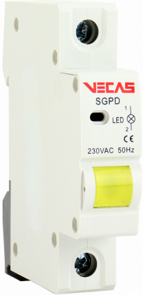 Lampka sygnalizacyjna 1 LED żółta 230V AC 1P - KKLN - VCS-SGPD-1L-Y-1P