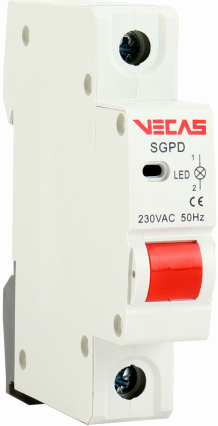 Lampka sygnalizacyjna 1 LED czerwona 230V AC 1P - KKLN - VCS-SGPD-1L-R-1P