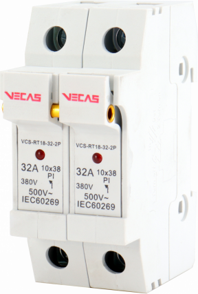 Podstawa bezpiecznikowa RT18-32 2P 32A 10x38 - KKLN - VCS-RT18-32-2P