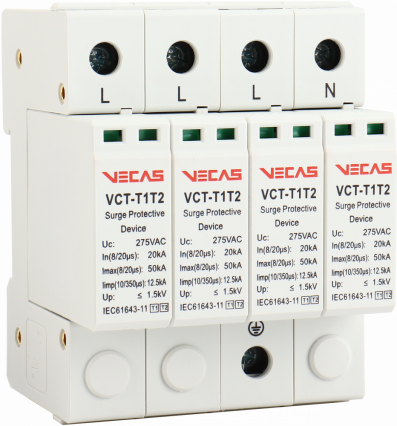 Ogranicznik przepięć T1T2 (B+C) 275V AC 12,5kA 1,5kV 4P - KKLN - VCS-VCT-T1T2-AC-12.5-4P