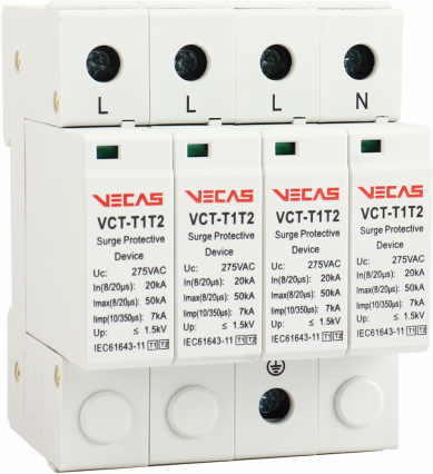 Ogranicznik przepięć T1T2 (B+C) 275V AC 7kA 1,5kV 4P - KKLN - VCS-VCT-T1T2-AC-7-4P