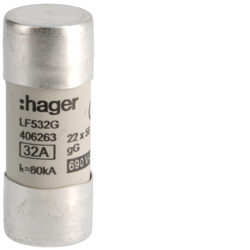WKŁADKA BEZPIECZNIKOWA 22X58MM 32A GG ZWŁOCZNA - HAGER - LF532G