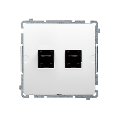GNIAZDO KOMPUTEROWE PODWÓJNE 2XRJ45 BIAŁY BASIC - KONTAKT SIMON - BMF52.02/11