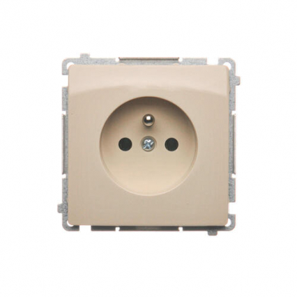 GNIAZDO POJEDYNCZE Z UZIEMIENIEM 2P+Z ZACISKI ŚRUBOWE 16A 250V IP20 BEŻOWY BASIC - KONTAKT SIMON - BMGZ1.01/12