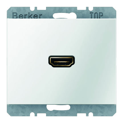 GNIAZDO HDMI BIAŁY POŁYSK K.1 - HAGER - 3315427009