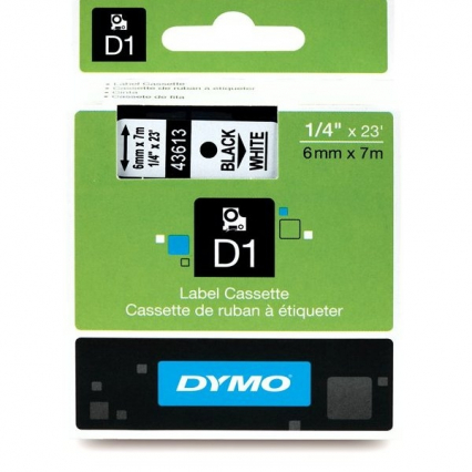 TAŚMA D1 CZARNY NA BIAŁYM 6MM x 7MB - DYMO - S0720780