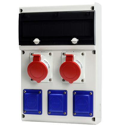 ROZDZIELNIA BUDOWLANA GNIAZDA 2X32A/5P + 2X230V 11 MODUŁÓW IP44 - SCAME - 632.3322