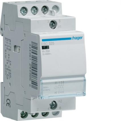 Stycznik 230VAC 3NO 25A - HAGER - ESC325
