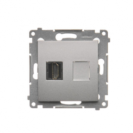 GNIAZDO HDMI SREBRNY MAT SIMON 54 - KONTAKT SIMON - DGHDMI.01/43